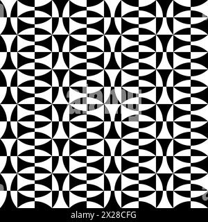 Seamless pattern. Black and white geometric background. Vector art. Stock Vector