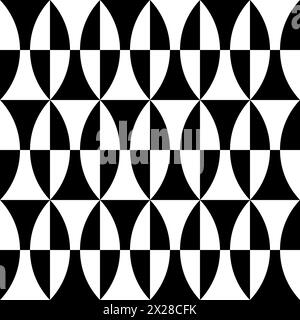 Seamless pattern. Black and white geometric background. Vector art. Stock Vector