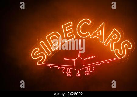 Gijón, Spain, April 20th, 2024: The lights of the musical group during the Sidecars Concert in the Airplane Mode Theater Tour, on April 20, 2024, at the Teatro de La Laboral, in Gijón, Spain. Credit: Alberto Brevers / Alamy Live News. Stock Photo