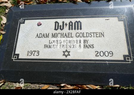 Culver City, California, USA 18th April 2024 Adam Goldstein, aka DJ AM Grave at Hillside Memorial Park on April 18, 2024 in Culver City, Los Angeles, California, USA. Photo by Barry King/Alamy Stock Photo Stock Photo