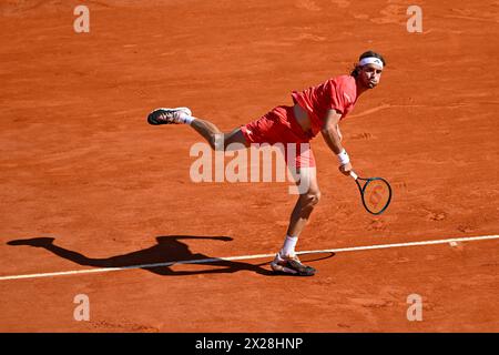 Stefanos Tsitsipas during the Rolex Monte-Carlo final ATP Masters 1000 tennis on April 14, 2024 at Monte Carlo Country Club in Roquebrune Cap Martin, France near Monaco. Stock Photo