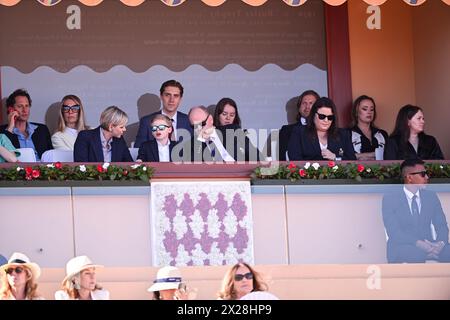 Paris, France. 14th Apr, 2024. Albert II Grimaldi Prince of Monaco Princess Charlene Wittstock and Jacques during the Rolex Monte-Carlo final ATP Masters 1000 tennis on April 14, 2024 at Monte Carlo Country Club in Roquebrune Cap Martin, France near Monaco. Credit: Victor Joly/Alamy Live News Stock Photo