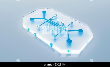Microfluidic device, illustration Stock Photo