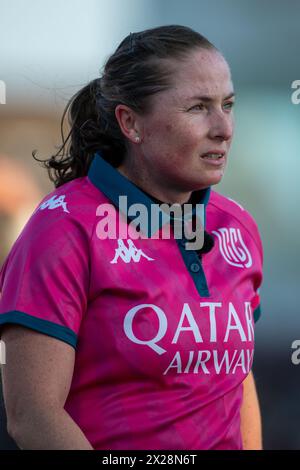 Galway, Ireland. 21st Apr, 2024. Referee Aimee Barrett-Theron during the United Rugby Championship Round 14 match between Connacht Rugby and Zebre Parma at Dexcom Stadium in Galway, Ireland on April 20, 2024 (Photo by Andrew SURMA/ Credit: Sipa USA/Alamy Live News Stock Photo