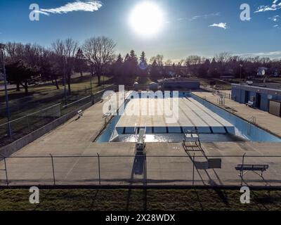 Aerial view of a drained empty swimming pool Stock Photo - Alamy