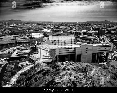 Tempe, Arizona, USA - 3.23.2024: Areal view of the Arizona State University Sun Devils Mountain America Stadium. Stock Photo