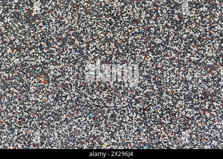 Colored Dark Stone Plaster Background with multicolored Stones - Mineral Texture Stock Photo