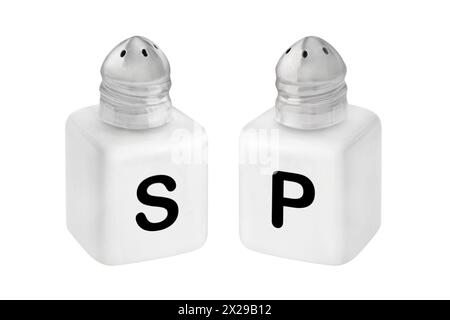 Salt and Pepper Shaker isolated on white background Stock Photo