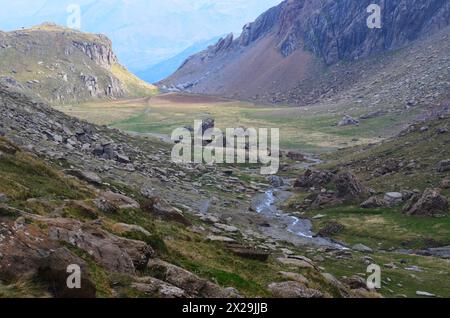 Western Valleys Natural Park in the central Pyrenees, Huesca, Spain Stock Photo