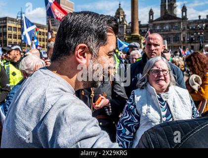 Believe in Scotland rally in George Square, Glasgow on April 20th 2024 Stock Photo