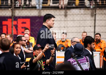 Yao Ming former NBA player during the Formula 1 Lenovo Chinese Grand Prix 2024, 5th round of the 2024 Formula One World Championship from April 19 to 21, 2024 on the Shanghai International Circuit, in Shanghai, China Stock Photo