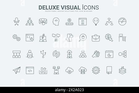 Programming coding outline icons collection. Coding, Programming ...