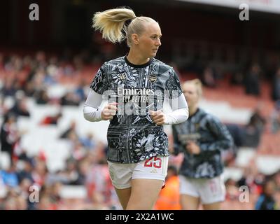 London, UK. 21st Apr, 2024. London, England, April 21 2024: Stina Blackstenius (25 Arsenal) prior the Barclays Womens Super League game between Arsenal and Leicester City at Emirates Stadium in London, England. (Jay Patel/SPP) Credit: SPP Sport Press Photo. /Alamy Live News Stock Photo