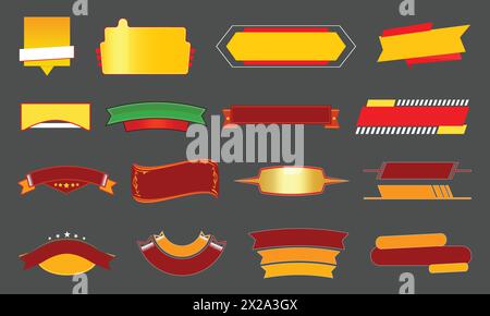 Set of Ribbons, Labels and Sticker design elements Stock Vector