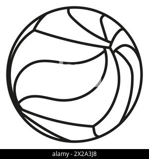 Volleyball ball line art icon for sports apps and website, flat design Stock Vector