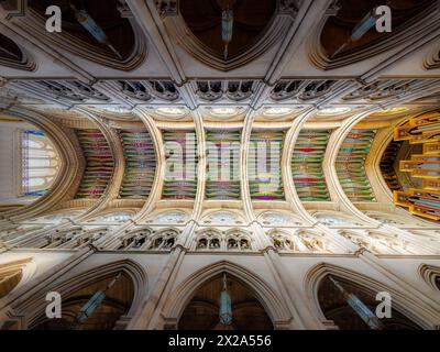 Techos de la nave central de la Catedral de la Almudena, Madrid. Stock Photo