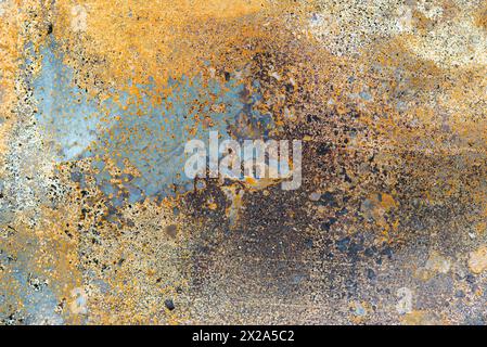 Texture of rusty iron. Rust on sheet of metal. Rust stains on surface. Abstract background. Pattern in vintage style. High quality photo Stock Photo