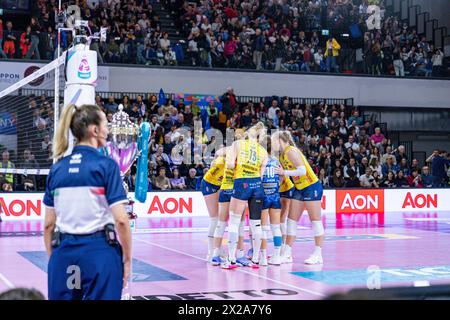 Florence, Italy. 20th Apr, 2024. Players of Prosecco Doc Imoco Conegliano during Playoff - Final - Savino Del Bene Scandicci vs Prosecco Doc Imoco Conegliano, Volleyball Italian Serie A1 Women match in Florence, Italy, April 20 2024 Credit: Independent Photo Agency/Alamy Live News Stock Photo