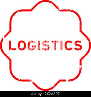 Grunge red logistics word rubber seal stamp on white background Stock Vector