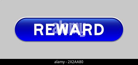 Blue color capsule shape button with word reward on gray background Stock Vector