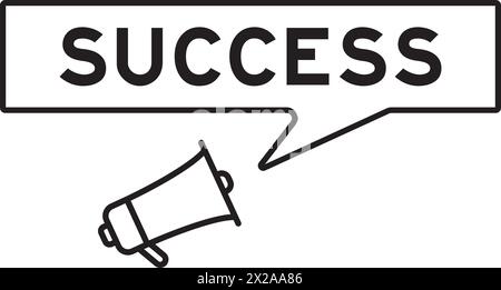 Megaphone icon with speech bubble in word success on white background Stock Vector