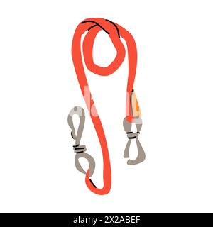 belt collar and leash for dog, flat design Stock Vector