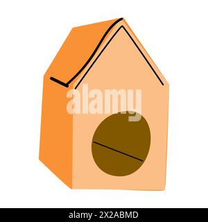 Dog house Icon, doghouse kennel vector illustration in orange color Stock Vector