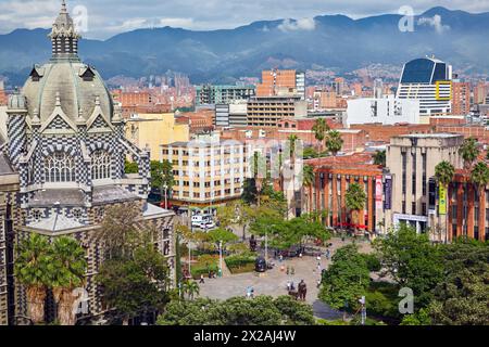 Palacio de la Cultura Rafael Uribe, Plaza Fernando Botero, Museo de Antioquia, Medellin, Antioquia, Colombia, South America Stock Photo