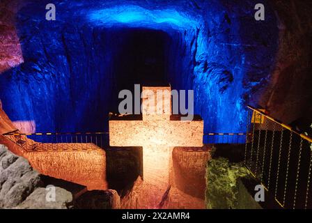 Salt Cathedral of Zipaquira, Cundinamarca, Savannah of Bogota, Colombia, South America Stock Photo