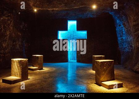 Salt Cathedral of Zipaquira, Cundinamarca, Savannah of Bogota, Colombia, South America Stock Photo