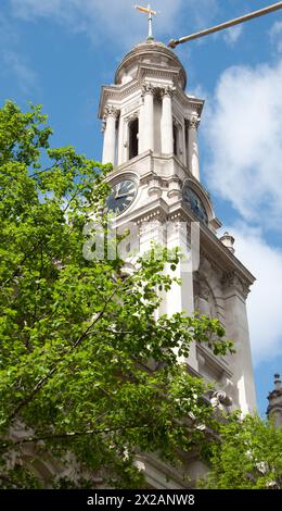 Clock Tower of the Royal Exchange, City of London, London, UK - ornate metal gateway.  The Royal Exchange in London was founded in the 16th century. Stock Photo