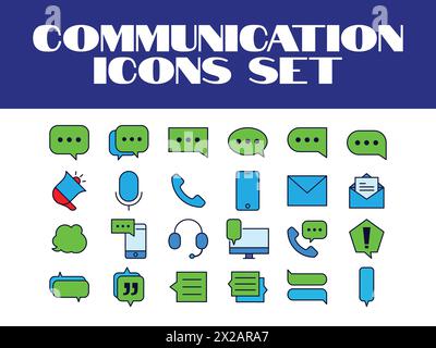 Color Communication Message Icons Set Vector Msg texting Vector Icons Set Stock Vector