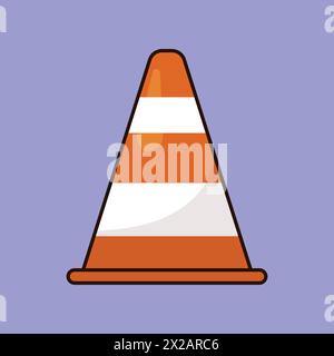 Traffic cone, equipment for safety, road. Cartoon. Traffic Cone Icon Vector. Stock Vector