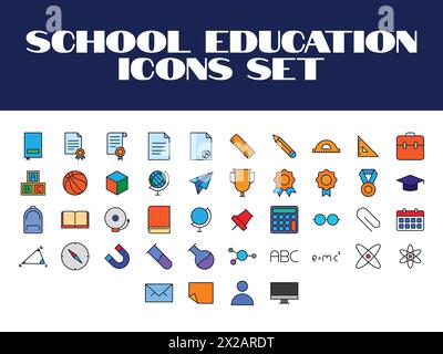 School Icons Set Vector Illustration education icon Student vector Stock Vector