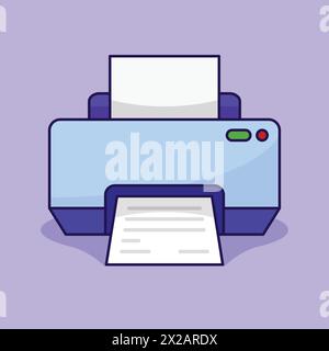 Flat Printer Icon Vector Illustration Office Printer Icon Stock Vector