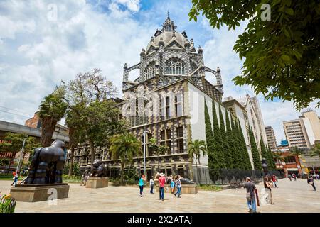 Palacio de la Cultura Rafael Uribe, Plaza Fernando Botero, Medellin, Antioquia, Colombia, South America Stock Photo