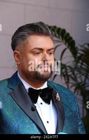 Dublin, Ireland. 20th April 2024.  James Patrice on the red carpet at the Irish Film and Television Awards (IFTA), Dublin Royal Convention Centre. Credit: Doreen Kennedy/Alamy Live News. Stock Photo