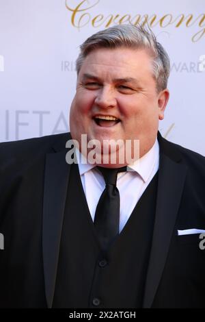 Dublin, Ireland. 20th April 2024.  Simon Delaney arriving on the red carpet at the Irish Film and Television Awards (IFTA), Dublin Royal Convention Centre. Credit: Doreen Kennedy/Alamy Live News. Stock Photo