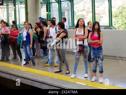 Metro, Estacion EL Poblado, Medellin, Antioquia, Colombia, South America Stock Photo
