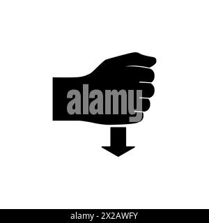 Hand in Fist Pressing Down flat vector icon. Simple solid symbol isolated on white background Stock Vector