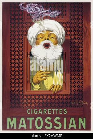 Original antikes Reklame 2024 Plakat um 1910 Cigarettes Saphir Vintag