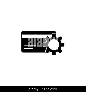 Setup Credit Card. Flat Vector Icon. Simple black symbol on white ...