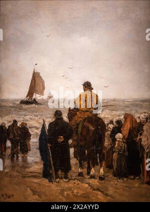 Arrival of the Boats, Jacob Maris, 1884, Amsterdam, Netherlands Stock Photo