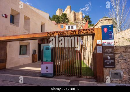 museum and tourist information office, Almansa Castle, Almansa, Albacete province, Castilla-La Mancha, Spain Stock Photo