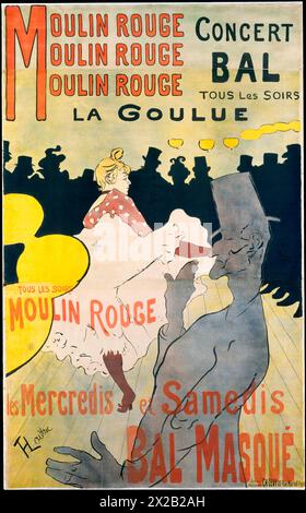 Moulin Rouge: La Goulue by Henri de Toulouse-Lautrec in 1891 Stock Photo