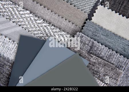 close up of the fabric upholstery color and texture choice Stock Photo