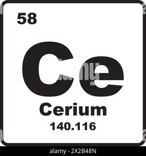 Cerium icon, chemical element in the periodic table Stock Vector Image ...