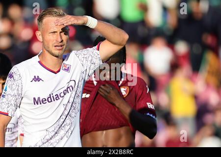 Salerno, Italy. 21st Apr, 2024. Antonin Barak of ACF Fiorentina during the Serie A football match between US Salernitana and ACF Fiorentina at Arechi stadium in Salerno (Italy), April 21st, 2024. Credit: Insidefoto di andrea staccioli/Alamy Live News Stock Photo
