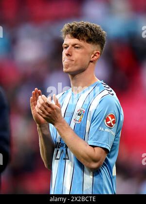 Coventry City's Victor Torp applauds the fans following the Sky Bet Championship match at the