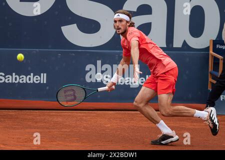 Barcelona, Barcelona, Spain. 21st Apr, 2024. Stefanos Tsitsipas of Greece during the final of Barcelona Open Banc Sabadell Trofeo Conde de Godo on April 21, 2024 in Barcelona, Spain. (Credit Image: © Marti Segura Ramoneda/ZUMA Press Wire) EDITORIAL USAGE ONLY! Not for Commercial USAGE! Credit: ZUMA Press, Inc./Alamy Live News Stock Photo